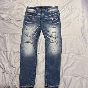 Blue ripped denim jeans